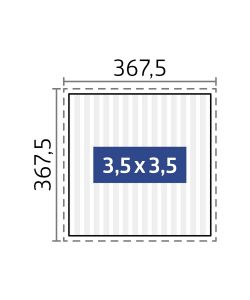 Biohort Pergola in metallo 3,68x3,68m grigio quarzo/bianco con lamelle