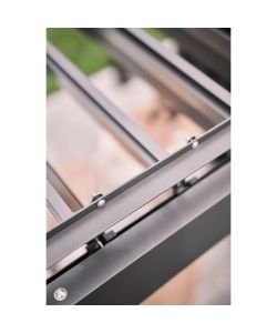 Pergola in Metallo Grigio Scuro/Argento 5x3,5 m con Copertura Lamelle