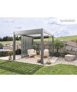 Biohort Pergola autoportante grigio quarzo/argento 6x3,5 m con lamelle