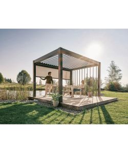 Biohort Tenda da Sole Elettrica Grigio Scuro per Pergola 364 x 235 cm