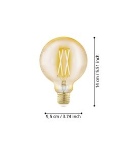 Lampadina LED Globo dimmerabile con filo oro E27 4W 1700K