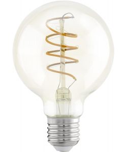 Lampadina LED Globo con spirale ambra E27 4W 2200K