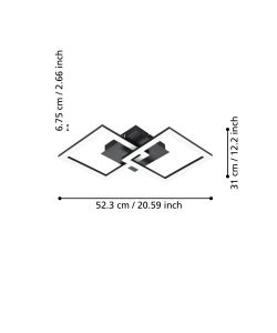 Plafoniera Led PARANDAY-Z 3000-6500K 2500Lm Nera/Bianca