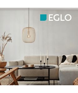 Eglo lampada a sospensione Romazzina sabbia 1xE27 40W d.32.5cm H110cm