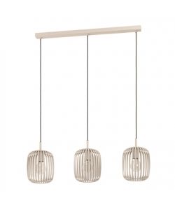 EGLO Lampada a Sospensione Romazzina 3 Luci Metallo Sabbia E27 900x200xH1100
