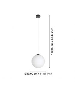 Eglo Lampada a sospensione Rondo 3 �30cm in vetro opalino bianco