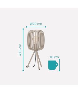 Eglo lampada da tavolo Romazzina sabbia 43,5 cm E27 per soggiorno e camera