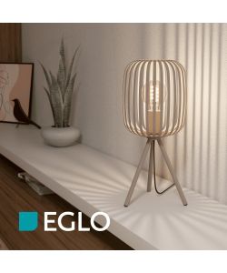 Eglo lampada da tavolo Romazzina sabbia 43,5 cm E27 per soggiorno e camera
