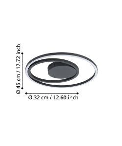 Plafoniera Led CALAGRANO-Z 3000-6500K 2700Lm Nera/Bianca
