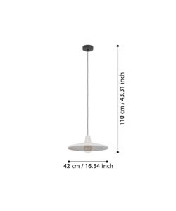 Eglo Lampada a Sospensione Miniere Grigio E27 �42 cm Altezza 110 cm