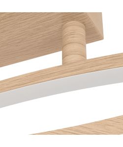 Eglo Plafoniera LED Grisolia 12W 4000K 1500LM Curva Effetto Legno 85cm