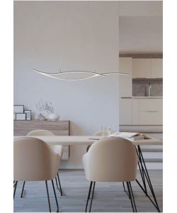 Eglo Lampadario LED Sospensione 140 cm Effetto Legno Luce Bianca Neutra
