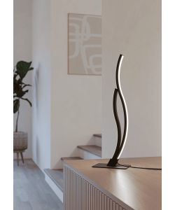 Eglo Lampada da tavolo LED 12W nera H 45,5 cm design moderno curvo