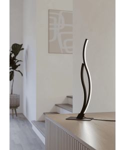 Eglo Lampada da tavolo LED 12W nera H 45,5 cm design moderno curvo