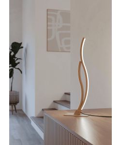 Eglo Lampada da Tavolo LED 12W Curva Marrone Effetto Legno 45,5 cm