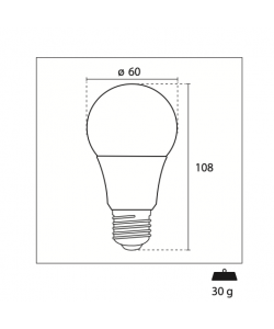 Century Lampadina Goccia LED E27 9W 6400K 806lm - Luce Bianca Fredda