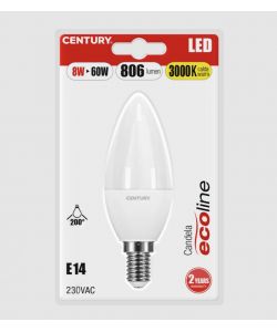 Lampadina a Candela Led Ecoline 8W/60W