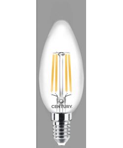Century Italia Lampadina Filamento LED Candela Chiara E14 6,5W 4000K