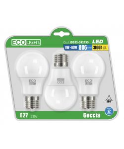 LAMPADA CLASSICA LED ECOLIGHT GOCCIA A60 - 9W