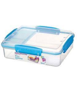 Sistema To Go Porta Pranzo 3 Scomparti 975ml Trasparente/Blu