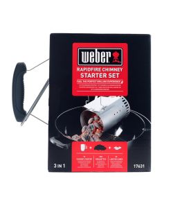 WEBER Kit Ciminiera Accensione Barbecue con Bricchetti e Accendifuoco - 2kg