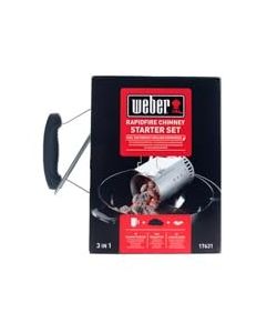 WEBER Kit Ciminiera Accensione Barbecue con Bricchetti e Accendifuoco - 2kg