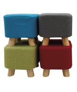 Pouff Sgabello in Tessuto Rosso