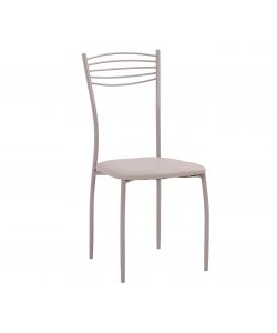 Sedia Cucina Adriana in Ecopelle Tortora - 40x46x90 cm