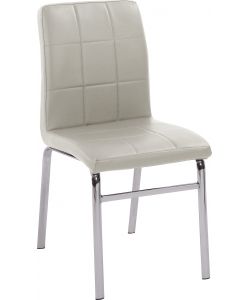 Brighton Sedia Dining Chair Bianca in Metallo e Gomma Piuma - 45x49x88 cm