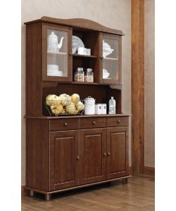 Domo Mea Credenza in Pino Massiccio Scuro - 5 Ante e 3 Cassetti