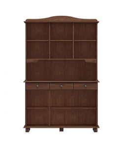 Domo Mea Credenza in Pino Massiccio Scuro - 5 Ante e 3 Cassetti