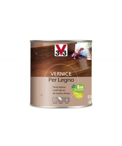 V33 Vernice per Legno Noce Medio Satinata 500 ml - Protezione Mobili Interni