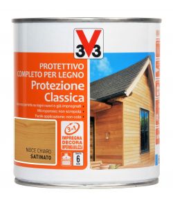 V33 Protettivo Legno Noce Chiaro Satinato 750 ml - Alta Protezione UV