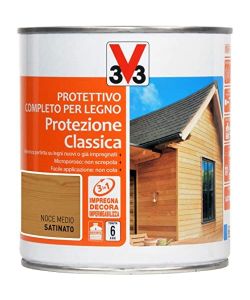 V33 Protettivo Completo Legno Noce Medio 750 ml - Alta Protezione UV