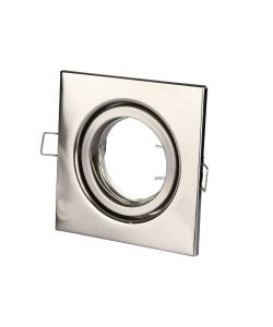 Portafaretto LED da Incasso Quadrato GU10 e GU5.3 (MR16) Colore Nichel Satinato Orientabile