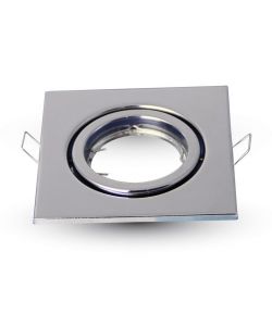 Portafaretto LED da Incasso Quadrato GU10 e GU5.3 (MR16) Colore Cromato Orientabile