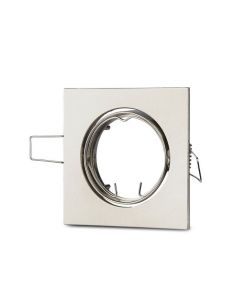 Portafaretto LED da Incasso Quadrato GU10 e GU5.3 (MR16) Colore Nichel Satinato Orientabile
