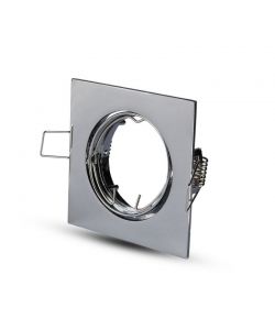 Portafaretto LED da Incasso Quadrato GU10 e GU5.3 (MR16) Colore Cromato Orientabile
