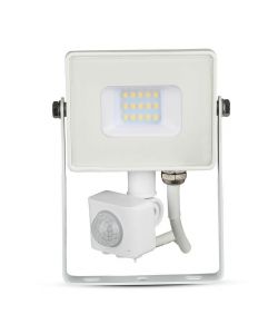 Faro LED Chip Samsung 10W con Sensore di Movimento e Crepuscolare e Interruttore Manuale di Bloccaggio Colore Bianco 4000K IP65