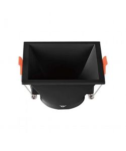 Portafaretto LED da Incasso Quadrato GU10 con Sezione Quadrata Colore Nero