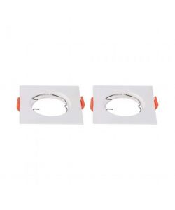 Portafaretto LED da Incasso Quadrato GU10 x2 Colore Bianco Orientabile