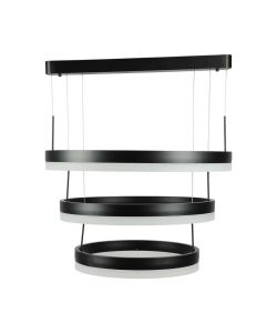 V-TAC Lampadario LED a Sospensione con 3 Cerchi 86W in Metallo Colore Nero 3000K Triac Dimmerabile