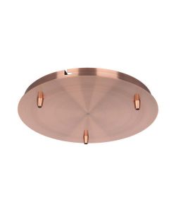 V-TAC Rosone per Lampadario in Acciaio d:300*h:25mm con 3 Fori Colore Rame