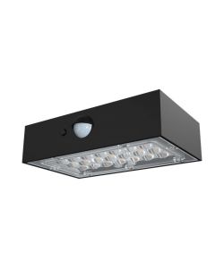 V-TAC Lampada LED da Muro 3W Con Pannello Solare e Sensore PIR Colore Nero 3000+4000K IP65