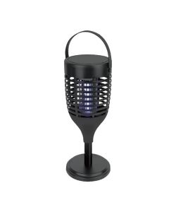 V-TAC Zanzariera Elettrica Ricaricabile Nero 3in1 con Pannello Solare