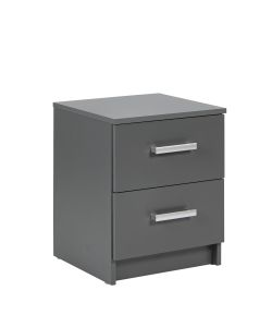 Inter Link Cassettiera Grigia in Laminato con 2 Cassetti - 41,2x40x58 cm