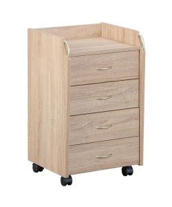 Interlink Cassettiera Rovere 40x36x65 cm - Cassetti in Laminato - Montaggio Facile