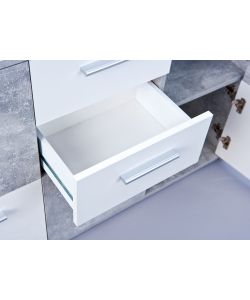 Mobile 5 ante 2 cassetti 77 h cm bianco effetto marmo