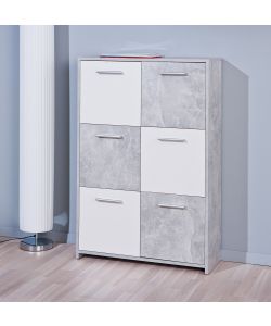 Mobile 6 ante 115 h cm bianco effetto marmo