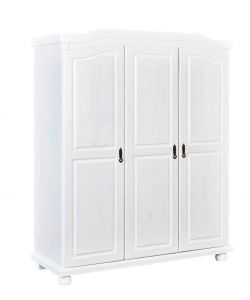 Armadio Classico Bastian in Pino Massello Bianco - 150x56x180 cm